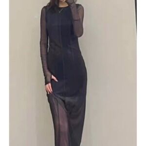 Zara Bloggers Favorite Black Tulle Plaid‎ Sheath Dress Size Small